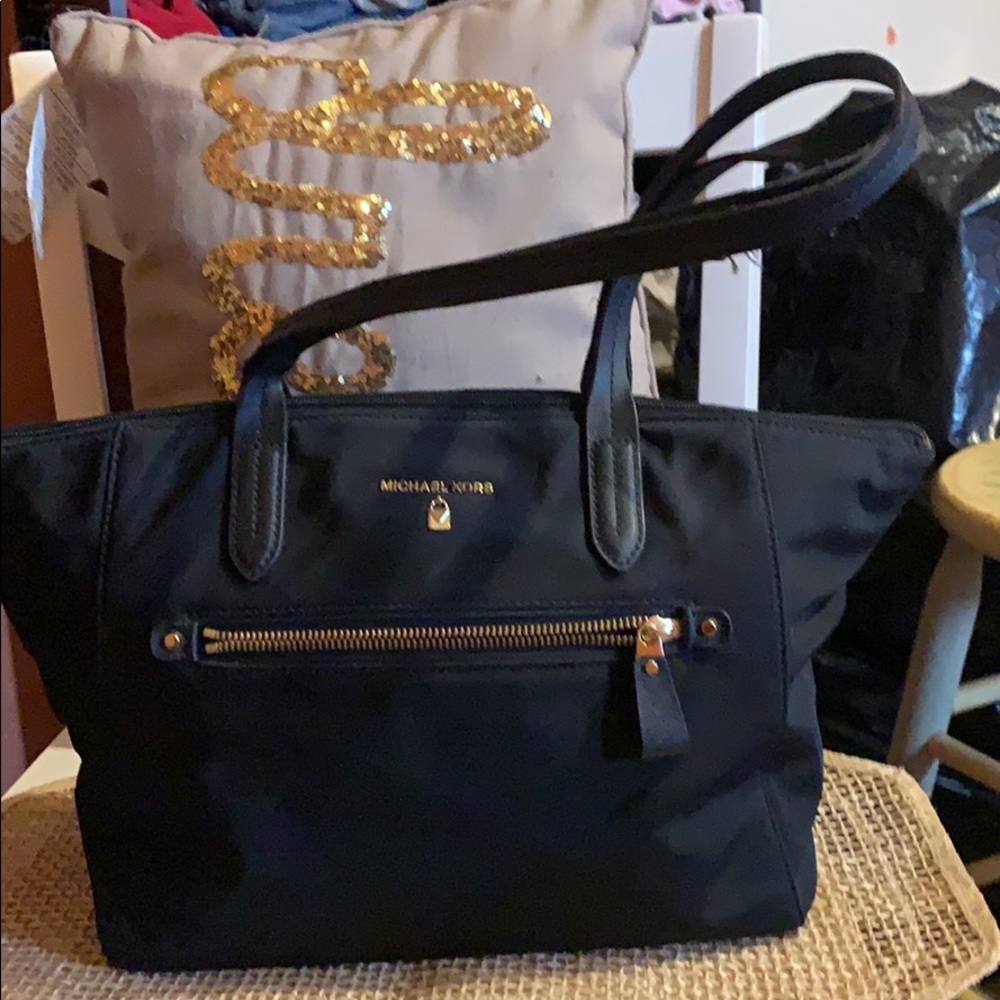 Michael Kors  unique nylon purse w gold hard wear